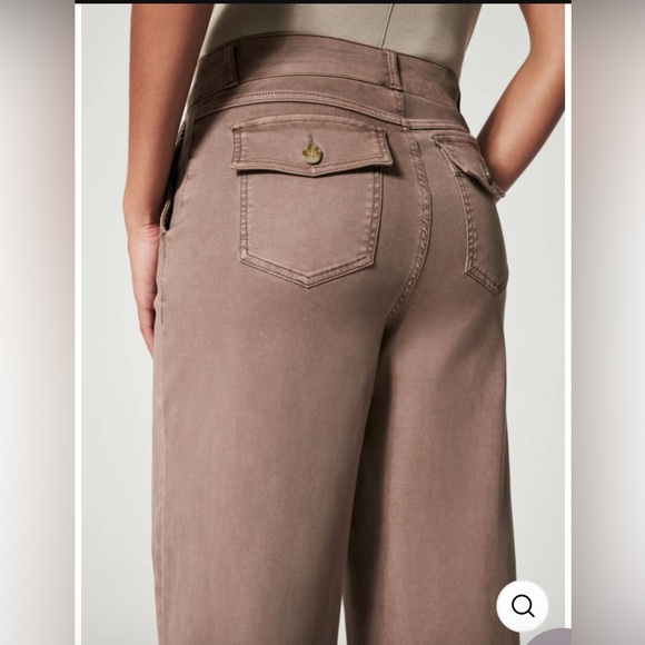 SPANX® Stretch Twill Cropped Pant Cedar Size Large - Picture 11 of 14